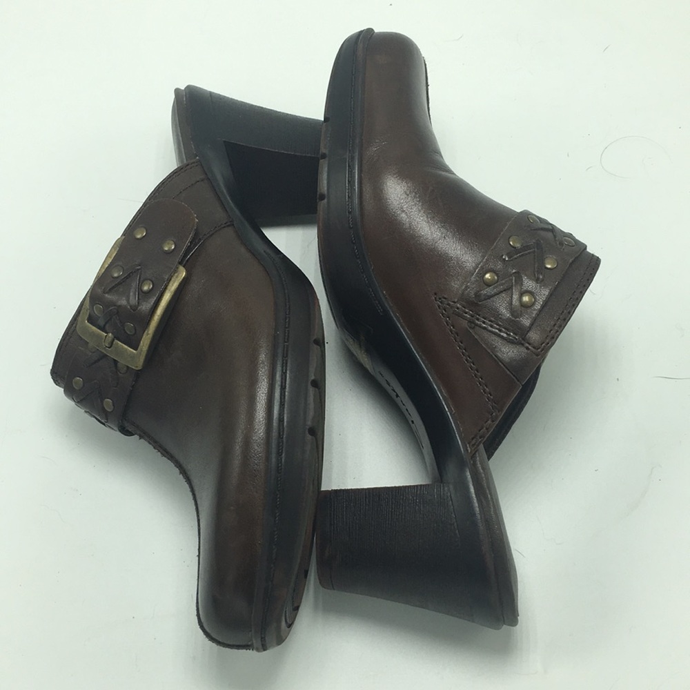 Clarks Bendables Brown Mule Clogs, Size 6